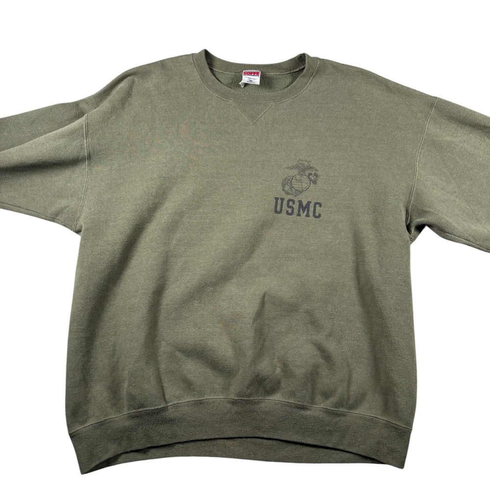 VTG USMC Sweatshirt Mens XL Crewneck USA Made Military Marines Tactical Gorpcore - Picture 2 of 10